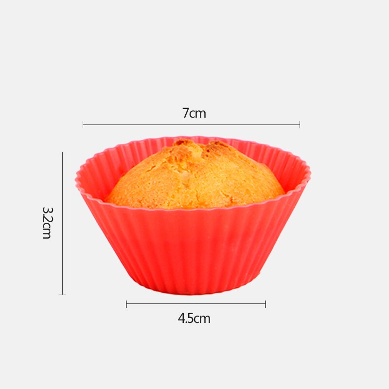 12pcs/Set Silicone Cake Mold Round Shaped Muffin Cupcake Baking Molds Kitchen Cooking Bakeware Maker DIY Cake Decorating Tools