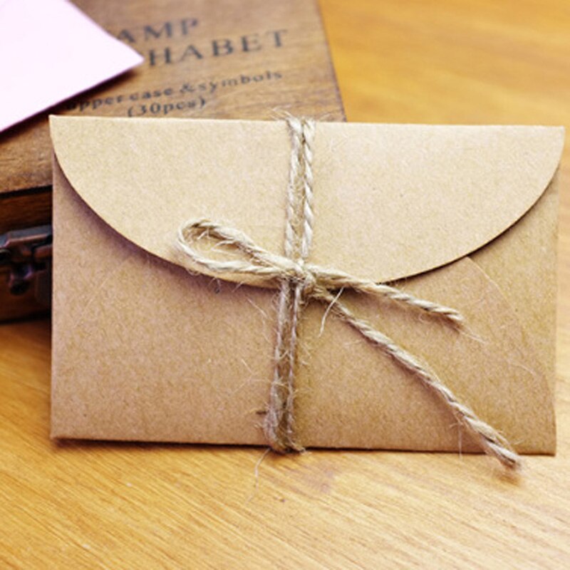 Sobres pequeños de papel Kraft para niños, bolsa de papel de de 9x6cm, sobres artesanales de , suministros escolares de oficina, 10 Uds.