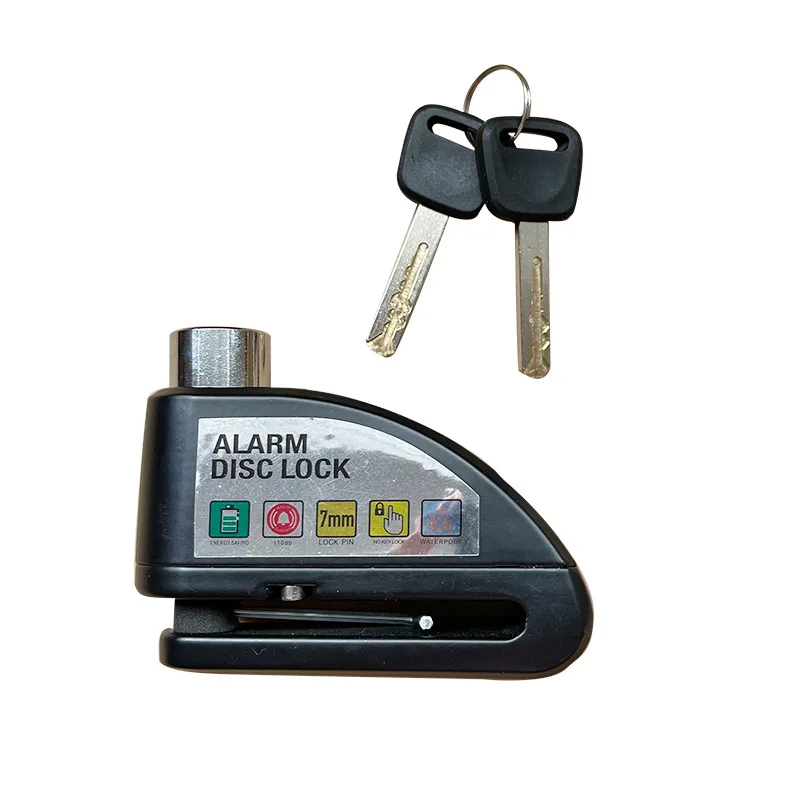 Motorrad Wasserdichtes Alarmschloss Fahrradschloss Sicherheit Diebstahlsicherung Motorrad Rad Scheibenbremse Schloss + Tasche + Erinnerungsseil: Elfenbein