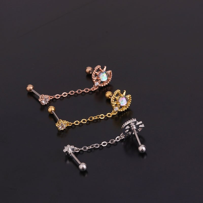 Boucles d'oreilles pour femmes, 1 pièce, 20G, Cz, Piercing Tragus Oreja, nez, anneau, oreilles, bijoux du corps, Style coréen