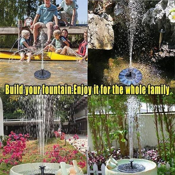 Solar Floating Fountain Floating Solar Fountain Garden Water Fountain Pool Pond Decoration Solar Panel Powered Fountain Water Pu