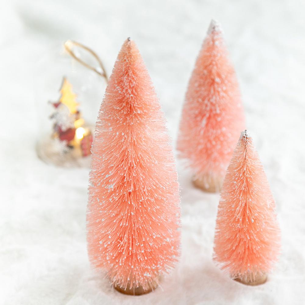 Mini sapin de noël de couleur rose Stable, décoration universelle, petit arbre de noël