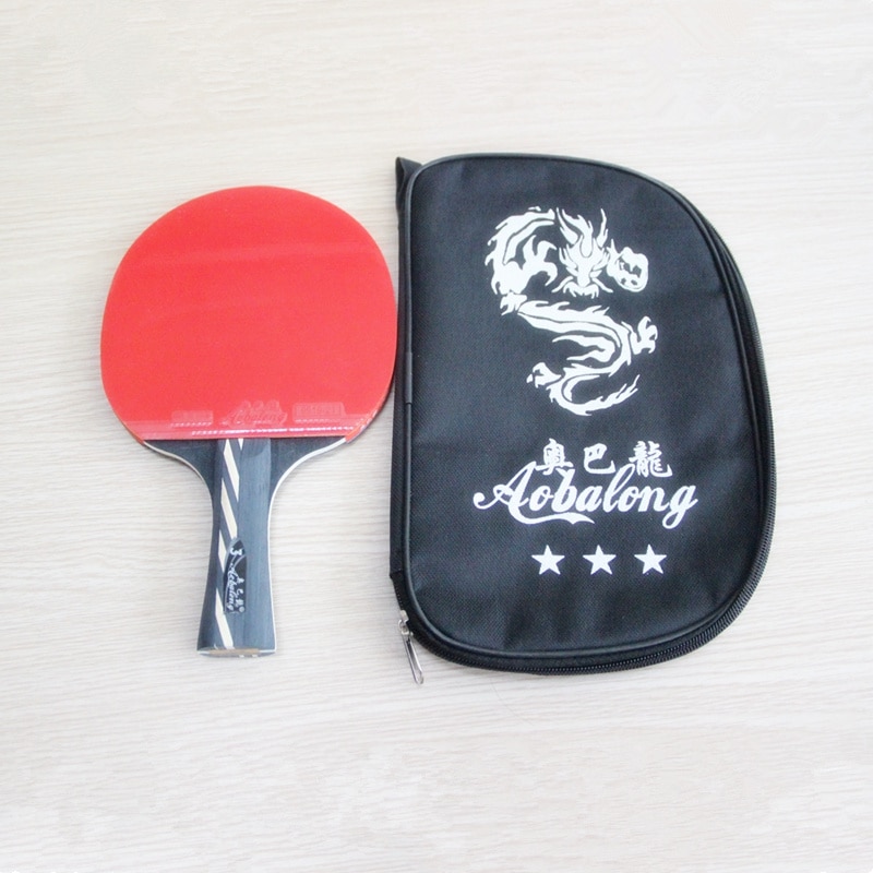 Raqueta de tenis de mesa de fibra de carbono con doble cara espinillas-en raqueta de goma Original raqueta de Ping Pong con bolsa