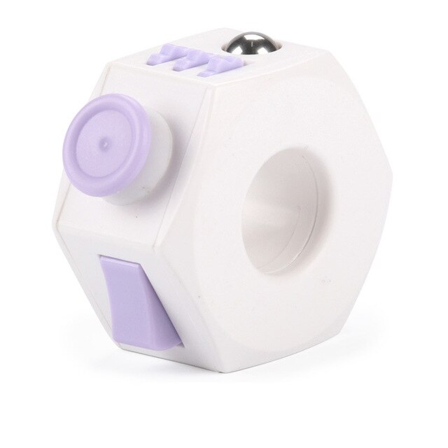 Office Stress Relief Hands Autism ADHD Anxiety Relief Focus Kids 6 Sides Magic Anti Stress Cube Spinner Toys Boredom Finger Toys: purple