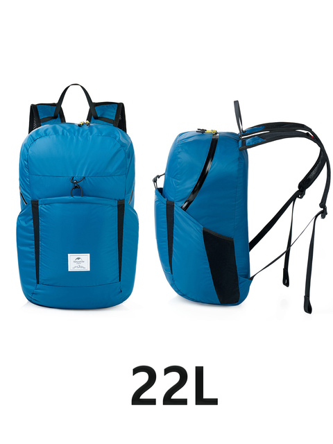 Naturehike Backpack 22L Ultralight Outdoor Waterproof Folding Backpack for Men Women Camping Hiking Shoulder Bag High Capacity: Blue