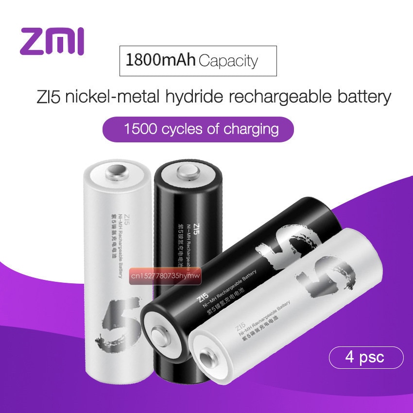 2022 Original Xiaomi ZMI ZI5 1800mAh 1.2V Rechargeable Ni-MH Battery KTV battery, remote control battery