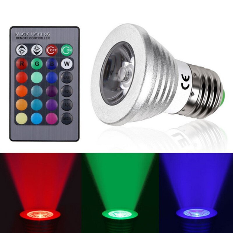 E27 E14 RGB LED Gloeilamp Kleur Verwisselbare LED Spotlight Magic Verlichting Met Ir-afstandsbediening Controler voor Party Kerst Decoratie