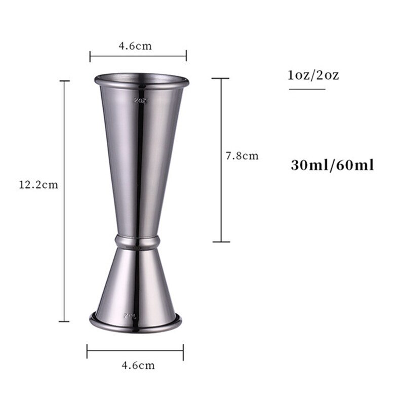 Jigger de Bar à Cocktail en acier inoxydable, japonais, tasse à mesurer à Double esprit pour la maison, Bar fête, accessoires de Bar: black