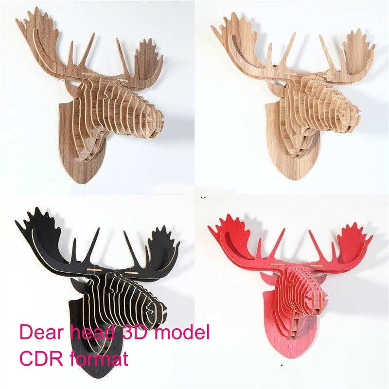 Elk orignal cerf wapiti modèle 3D CNC découpe laser fichier CDR format fichier dessin vectoriel