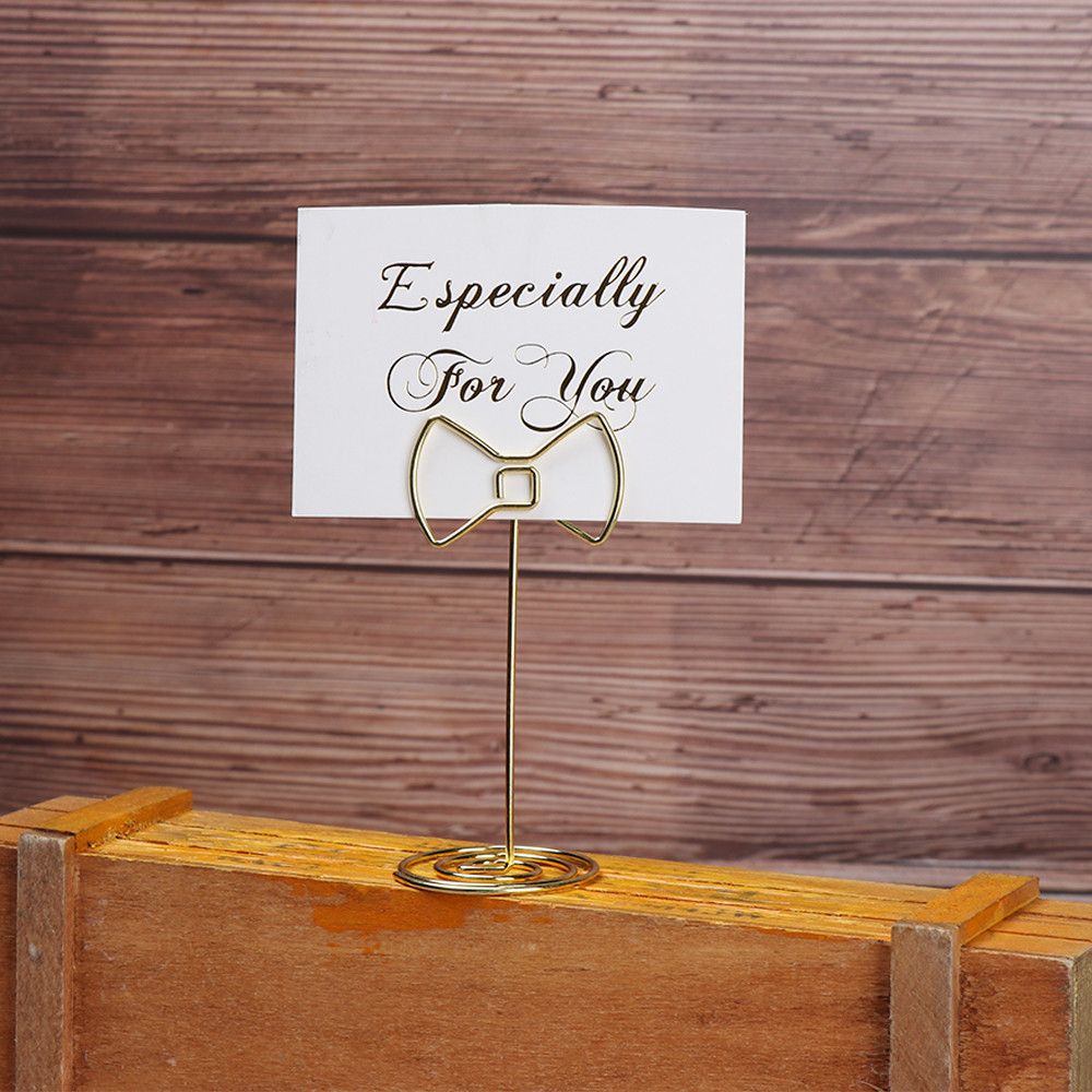 1Pc Diy Foto Houder Stands Tafel Nummer Houders Plaats Kaart Papier Menu Clips Bruiloft Gunsten Plaats Kaart Stand Bericht clips
