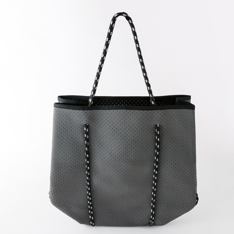 Femmes Pratique Néoprène Sac De Plage En Plein Air En Néoprène Sac À Main Grande Capacité Décontracté Sac À Bandoulière De Maman Sac Sacs Composites: dark gray