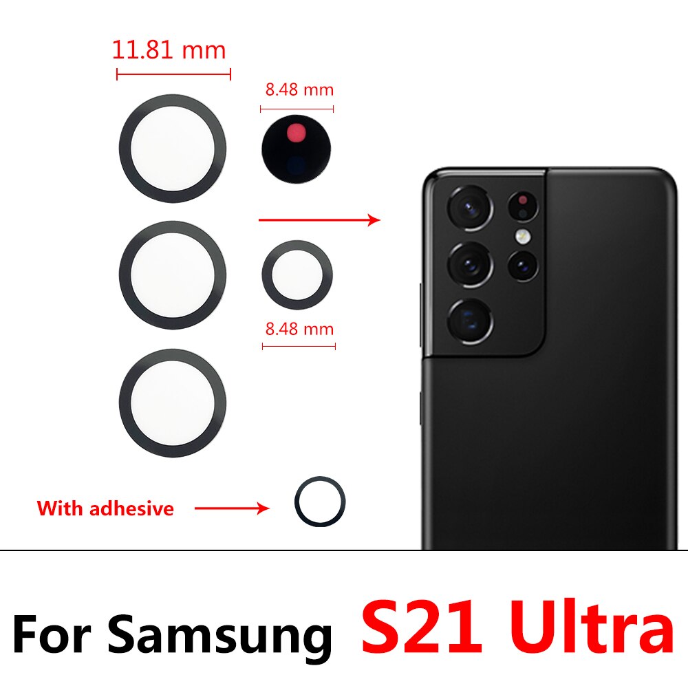 2Stck, neue Hinten Zurück Kamera Glas Objektiv Für Samsung S10 5G S10 S10e S20 S8 S9 S21 Plus S20 Ultra kamera Glas Mit Klebstoff + Werkzeuge: S21 Ultra