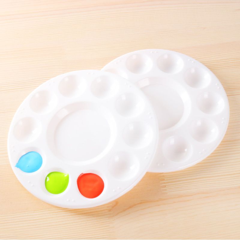 Paint Palette Tray Round Plastic Watercolor Mixing Palette DIY Craft Kids Art Supplies