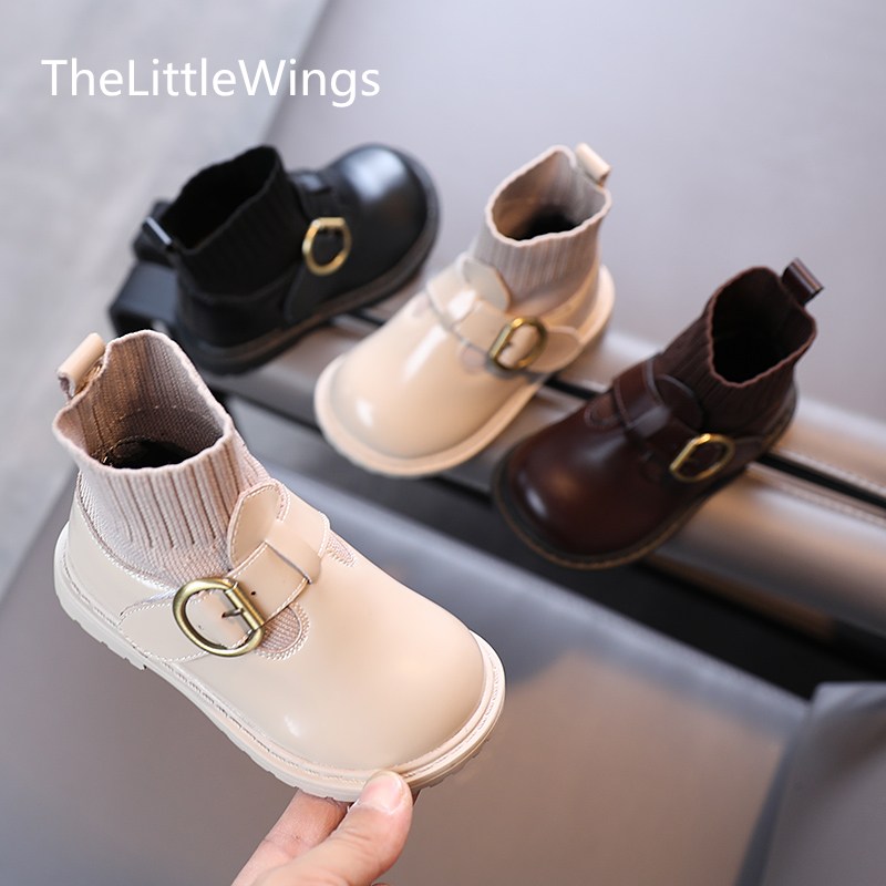 Filles bottes courtes automne hiver style scolaire à la fille princesse enfants chaussettes et bottes 1-3 ans