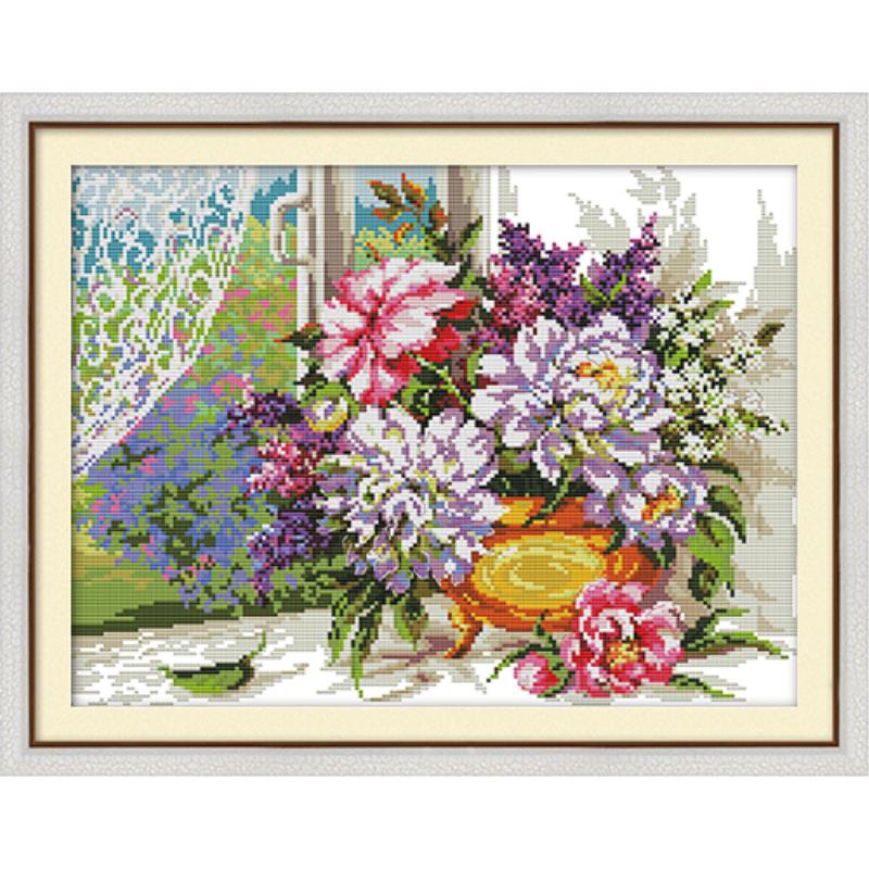Ölgemälde Vase serie kreuz stich einstellen 11CT14CT stickerei Hand Bausatz DMC kreuz stich Bausatz DIY handgemachte stickerei handwerk