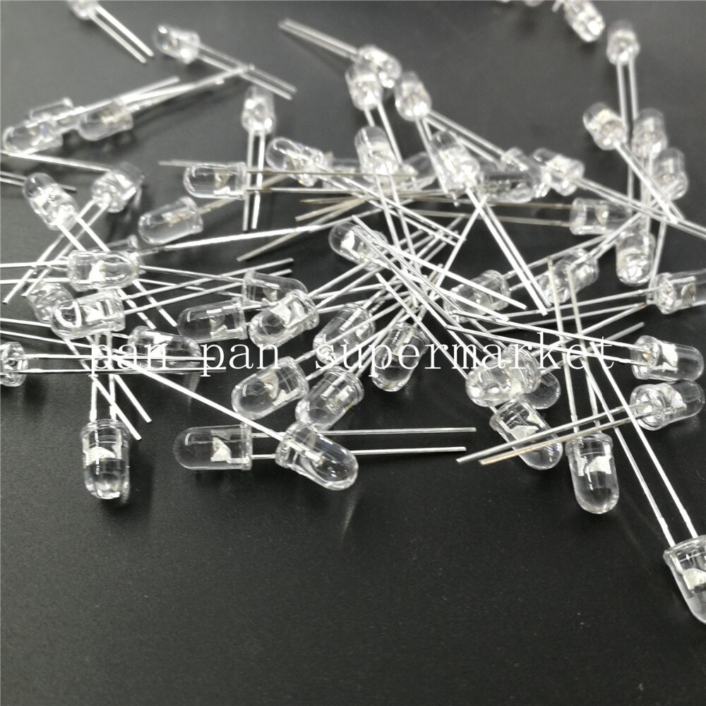100 pcs 5mm Ultraviolet 395nm 400nm UV LED Diode Light Emitting Lamp 5mm UVLED (Ultra Violet Paars 5mm Ronde Water Clear Lens)