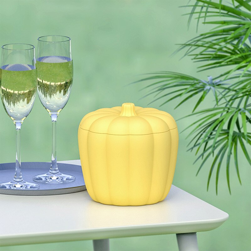 Siliconen Pompoen Shaped Ice Emmer Siliconen Ijsemmer Ijs Lade Met Deksel Grote Ijsemmer Wijn Drank Chilling Tool