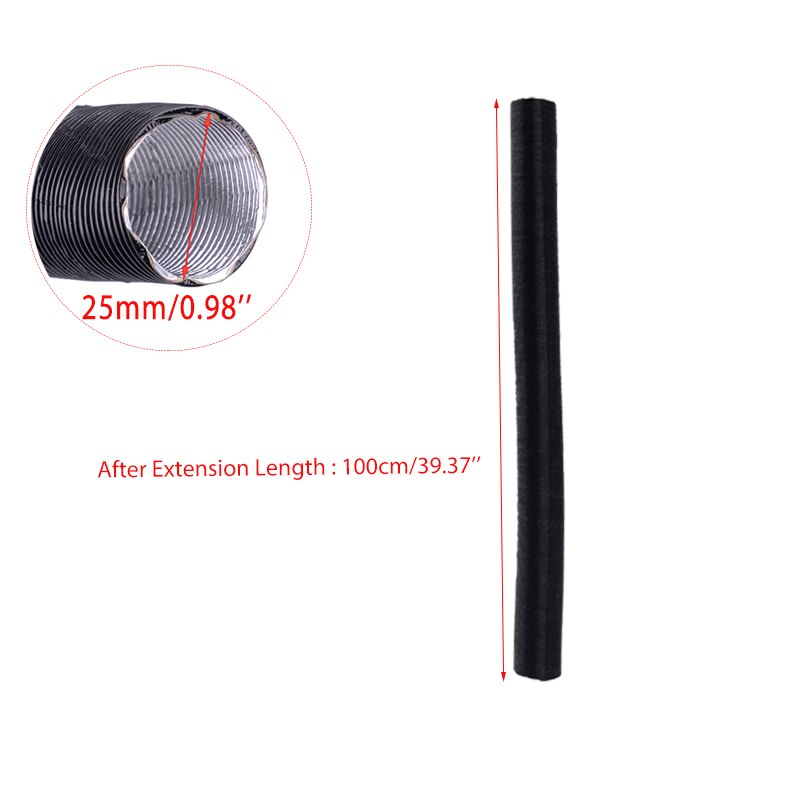 25/42/60/76/90mm Air Intake Outlet Exhaust Stretch Corrugated Hose Pipe Flexible Combustion For Webasto Eberspacher Auto Heater: 100cmx2.5cm(LxID)