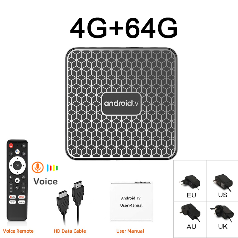 Caixa de TV Inteligente Android 16 T8S RK3518 8GB 128GB Dual WiFi6 BT5.4 Assistente de Voz Google 4K HDR Media Player Caixa de TV Muito Rápida: BRANCO / Plugue EUA 100V-240V