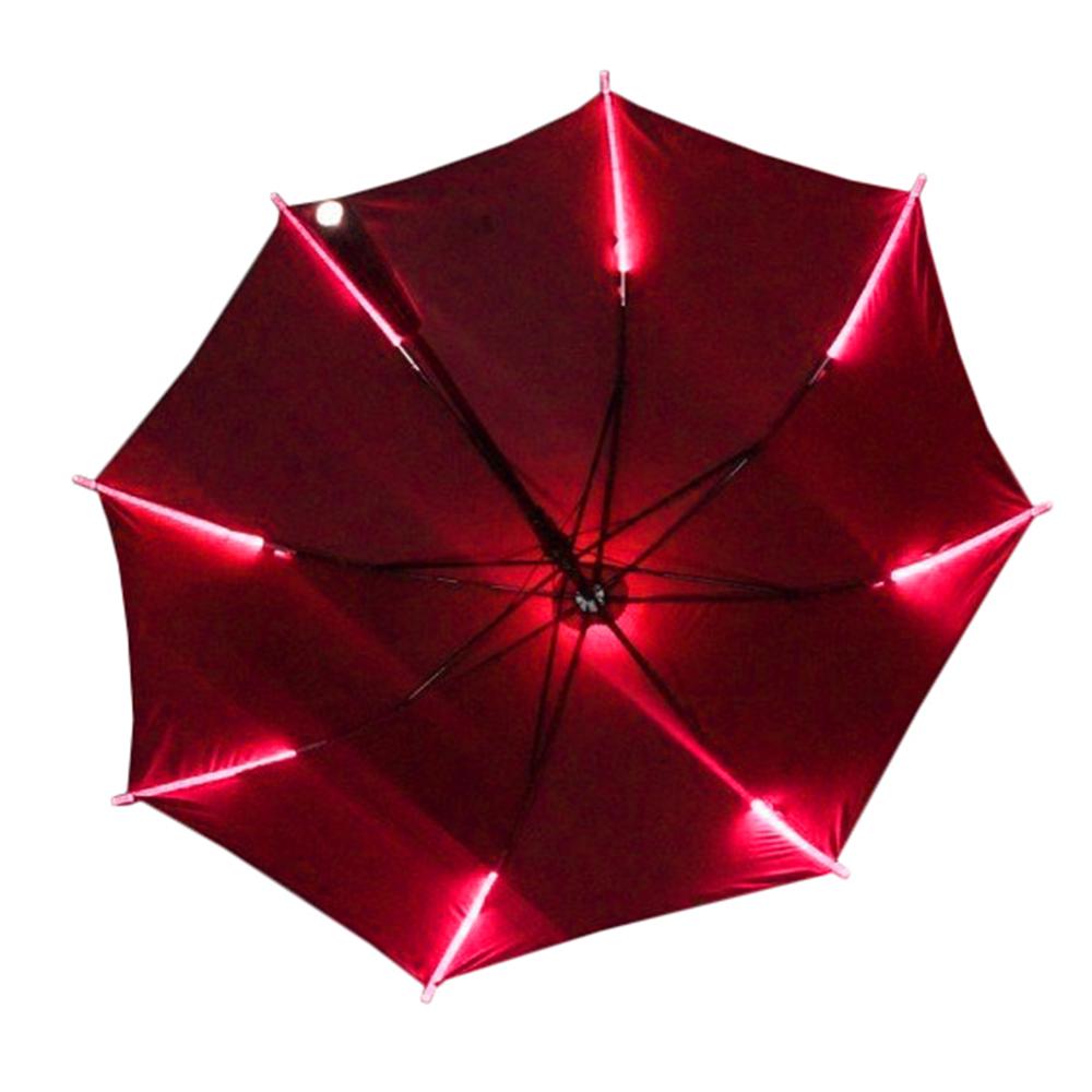 Long Handle Umbrellas LED Light Transparent Unbrella For Environmental Shining Glowing Umbrellas Party Activity props