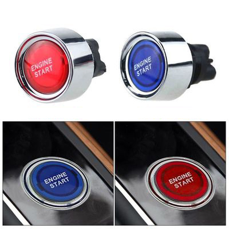 Car Engine Start Switch Button Keyless Switches Universal Modified Ignition on Off Starter with LED Indicator 12V/24V