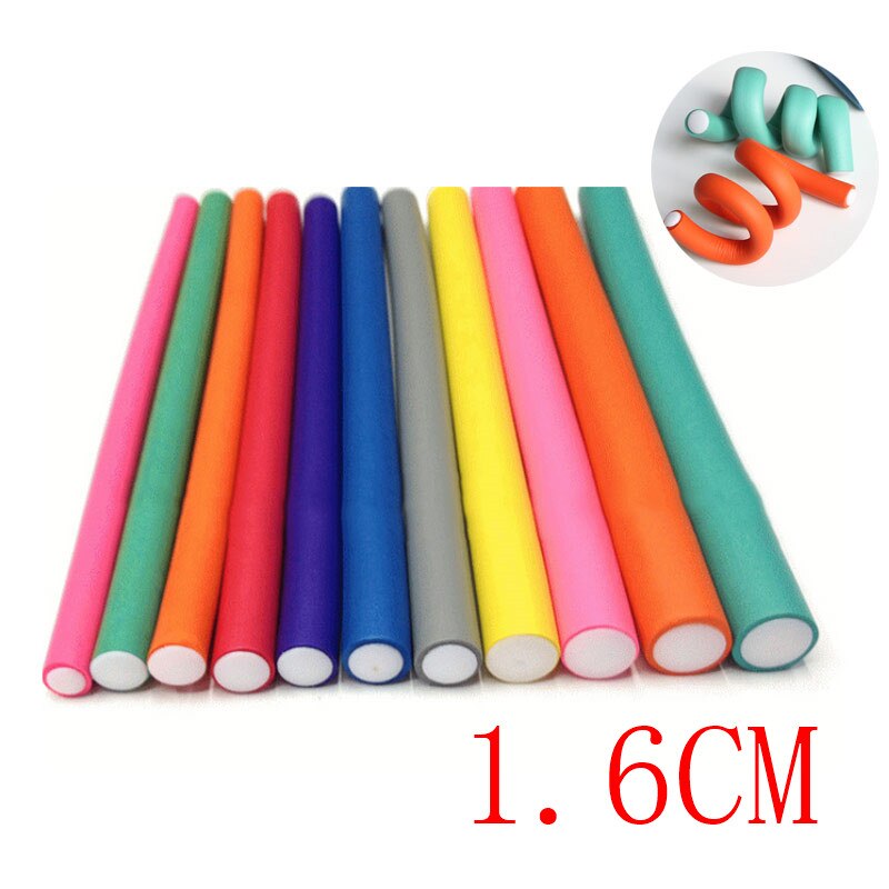 10 Pcs/Set Hair Curler Magic Air Hair Roller Curling Sticks Soft Foam Twist Flexi Rods Hair DIY Styling Tool @ME88: 16mm
