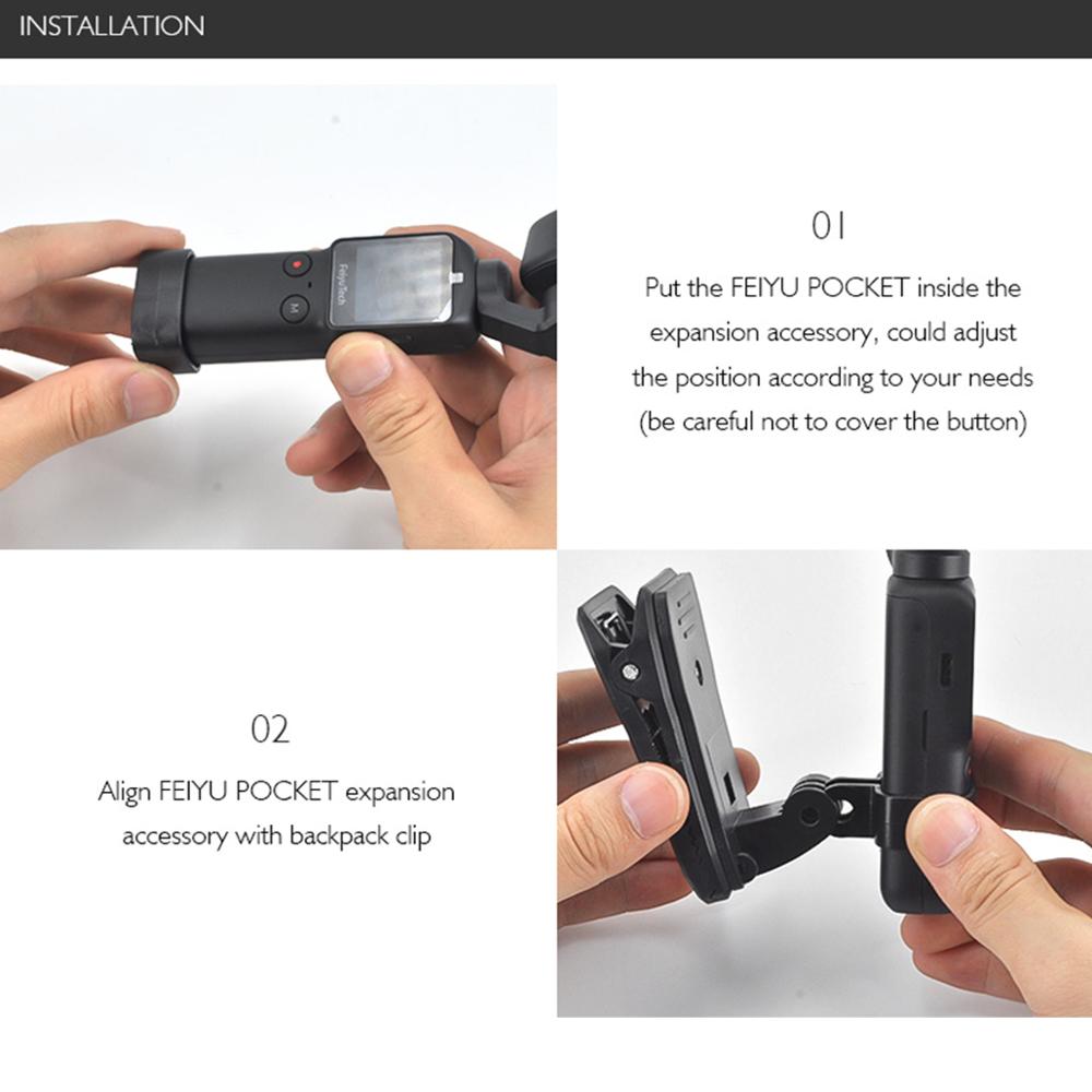 STARTRC FeiYu Pocket Backpack Clip Stand staffa di espansione supporto adattatore supporto stabile per FEIYU Pocket palmare Gimbal Camera