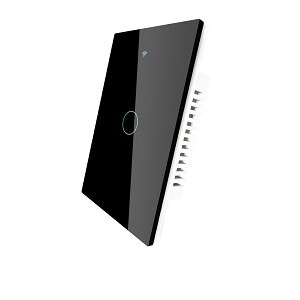 Smart Glass Panel Switch Smart Life/Tuya App Multi-Control Association, Voice Control with Alexa,Google Home,1/2/3 Gang: 1 Gang Black