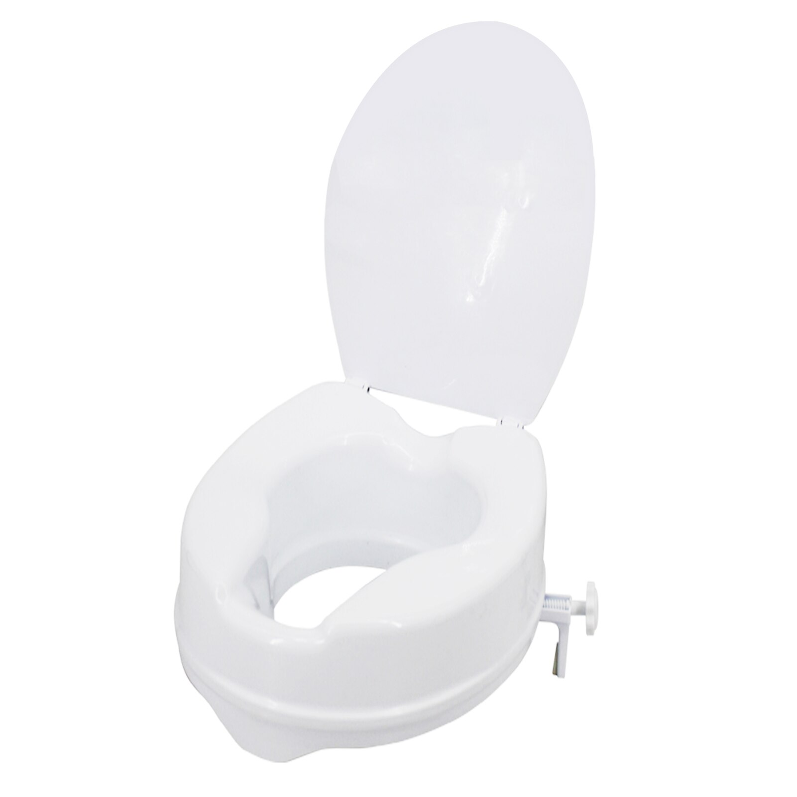 2/4/6In Raised Toilet Seat Heavy Duty Elevated Toilet Seat with Tightening Clamps Raised Toilet Seats for Most Elongated Toilets: 6in with Lid