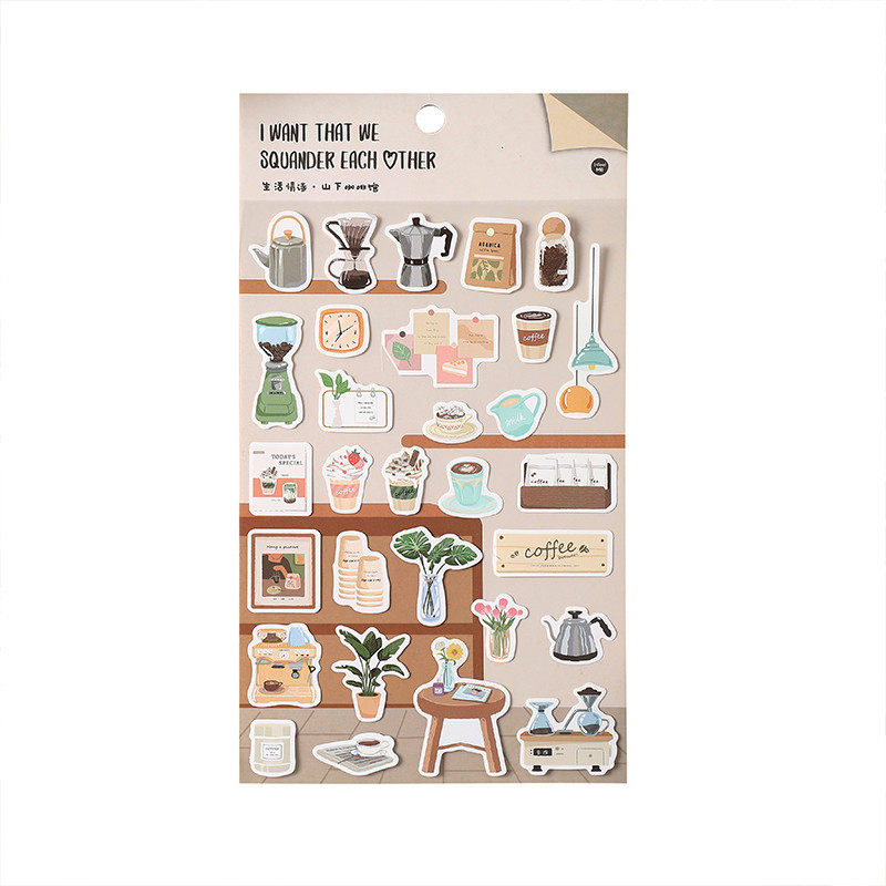 Journamm Cartoon Daily Necessities Stickers DIY Scrapbooking Art Collage Junk Journal Decor Sticker Stationery