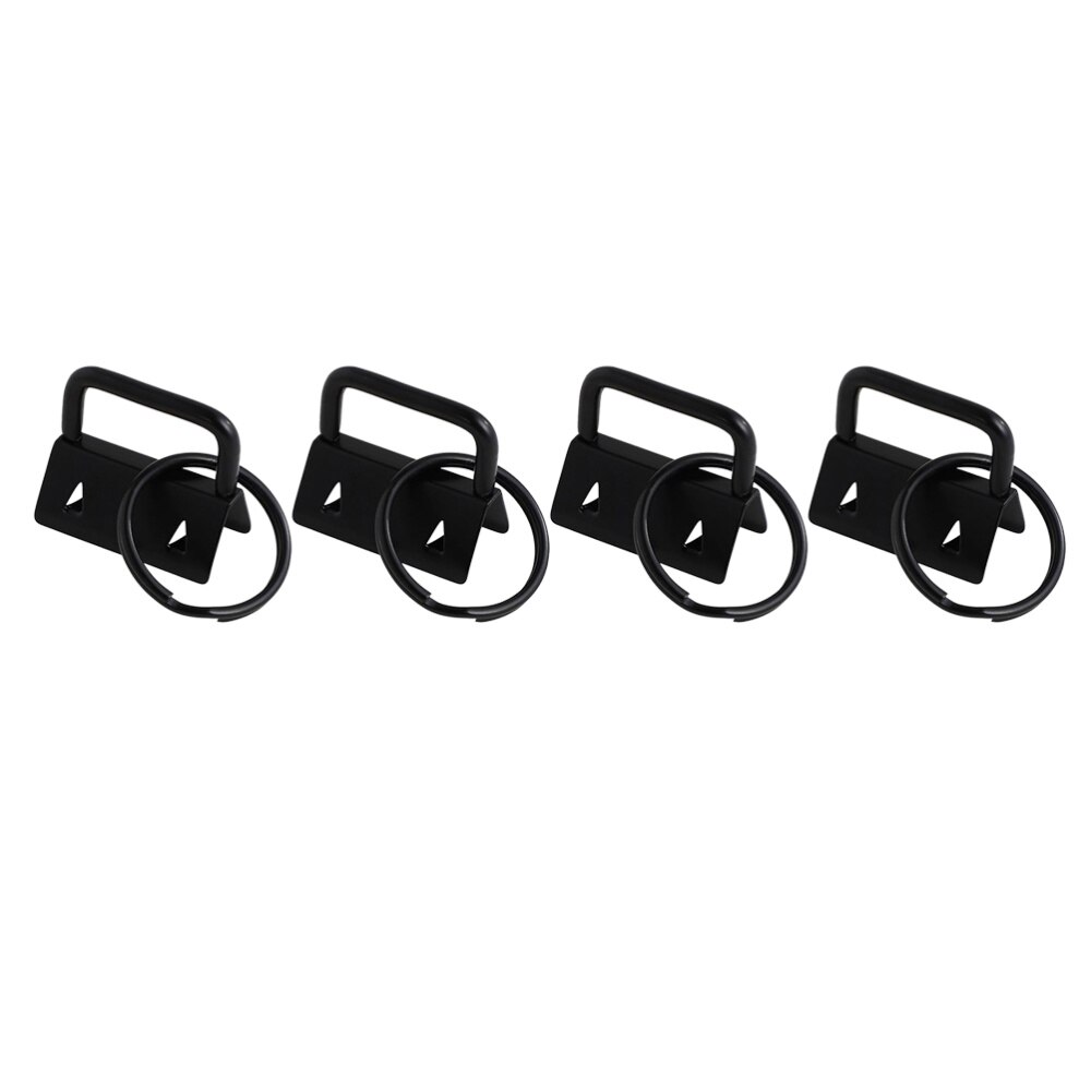 50Pcs Diy Stof Sleutelhanger Fob Polsbandje Met Key Ring Voor Lanyard Bagage Riem Accessoires (25Mm, zilver): Black