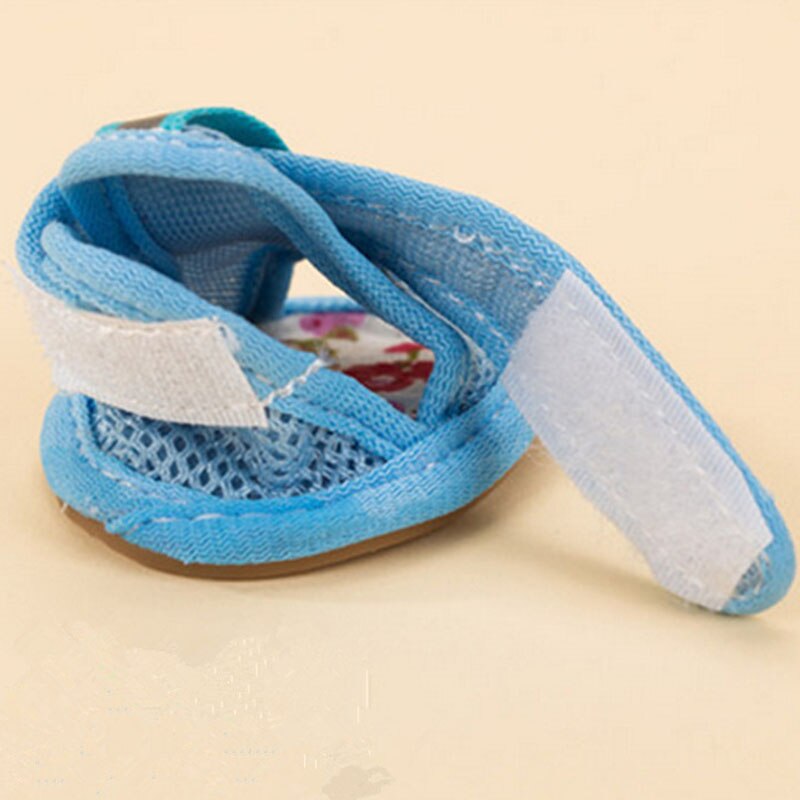 4 Stks/set Oxford Antislip Zomer Schoenen Ademende Sandalen Laarzen Voor Kleine Honden Chihuahua Hond Sokken Sneakers Huisdier Product gat Schoen