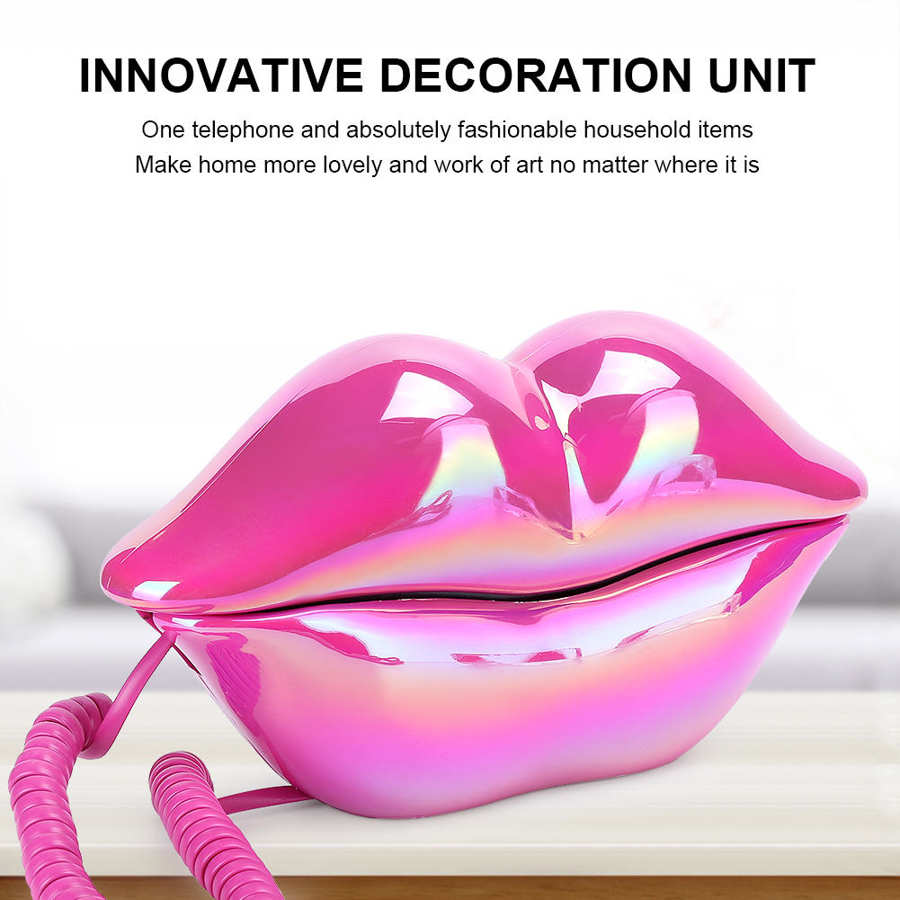 Red Electroplating Fashionable Lip Telephone Flocking Retro Sexy Home Phone Decoration home phone telefono fijo Lip Telepho