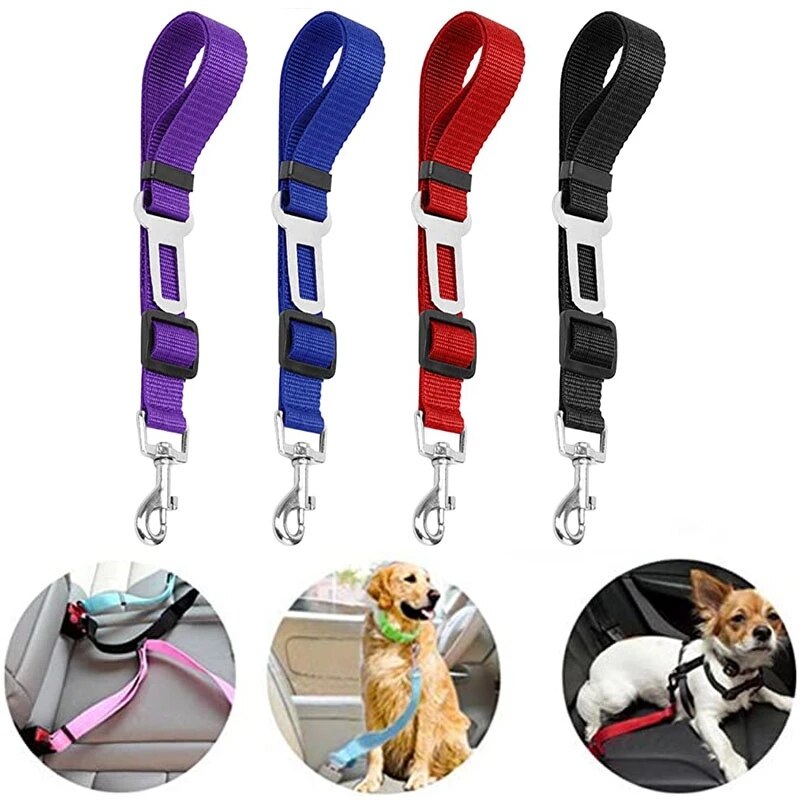 Verstelbare Pet Honden Autogordels Nylon Kat Harnas Veiligheidsgordel Compatibel Meest Voertuig Kleine Medium Reizen Clip Franse Bulldog