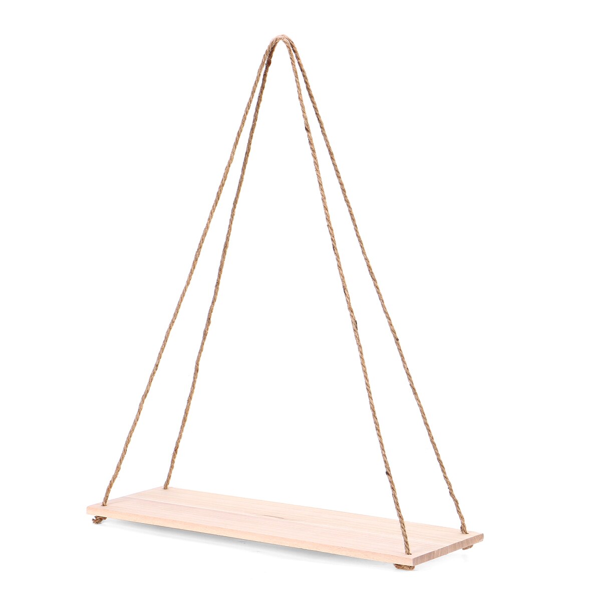 Wooden Wall Shelf Hanging Swing Rope Floating Shelves Jute Rope Hanging Green Plant Display Rack Shelf Organizer DIY Home Decor: Large