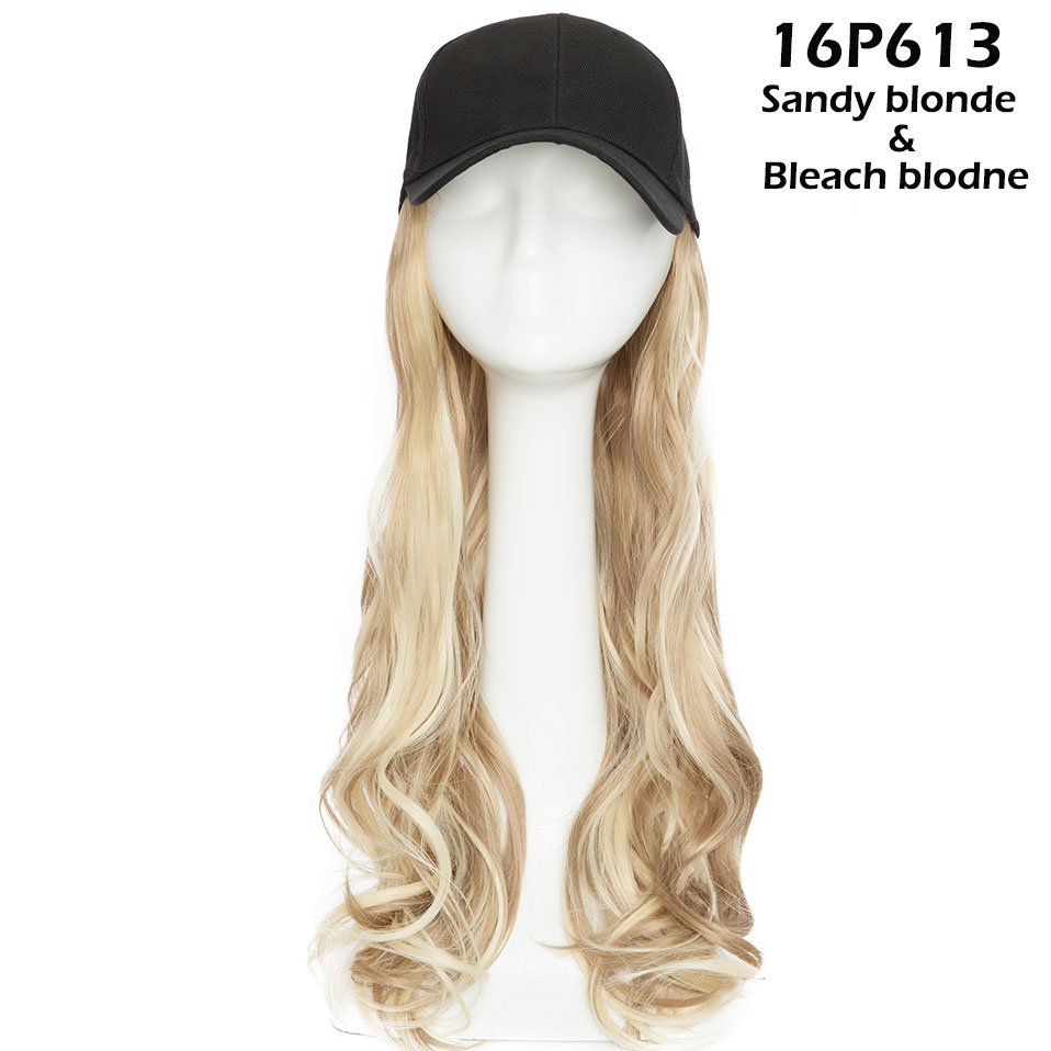 Snoilite 16 Inch Golvend Haar Extensions Met Black Cap Lange Synthetische Uitbreiding Haar Integreren Cap Met Haar Voor Girl Party: 16P613