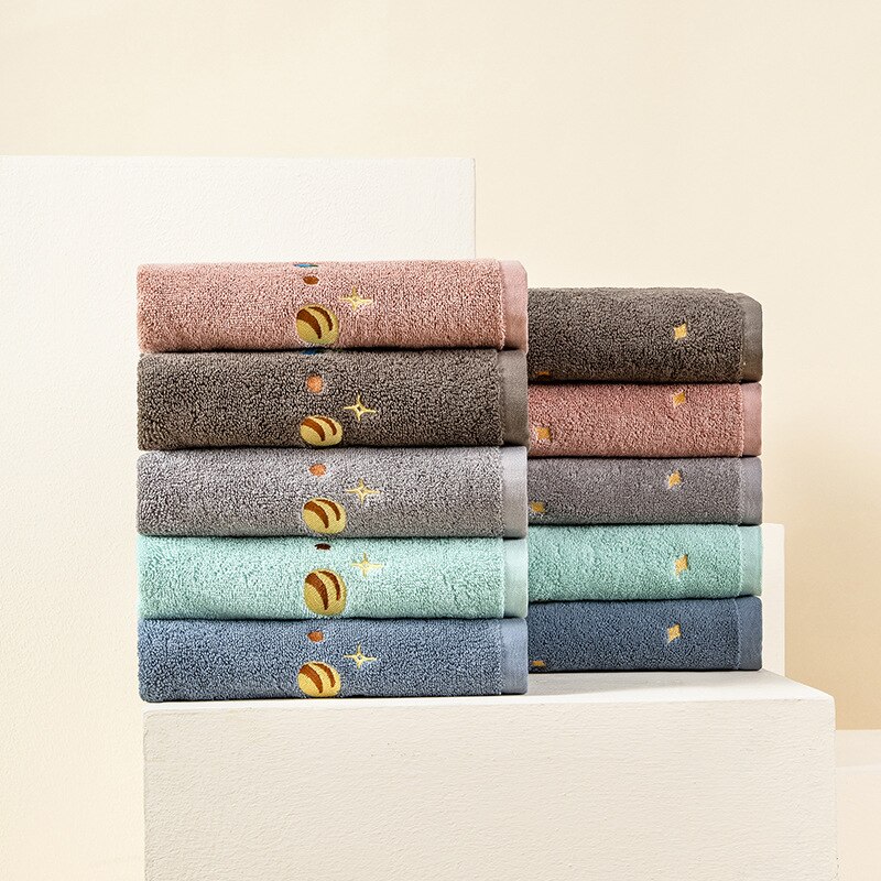 40*90Cm Planeet Katoen Handdoek Borduren Verdikking Mannen En Vrouwen Handdoek Geborduurde Badhanddoek Grote Badstof absorberende Handdoek