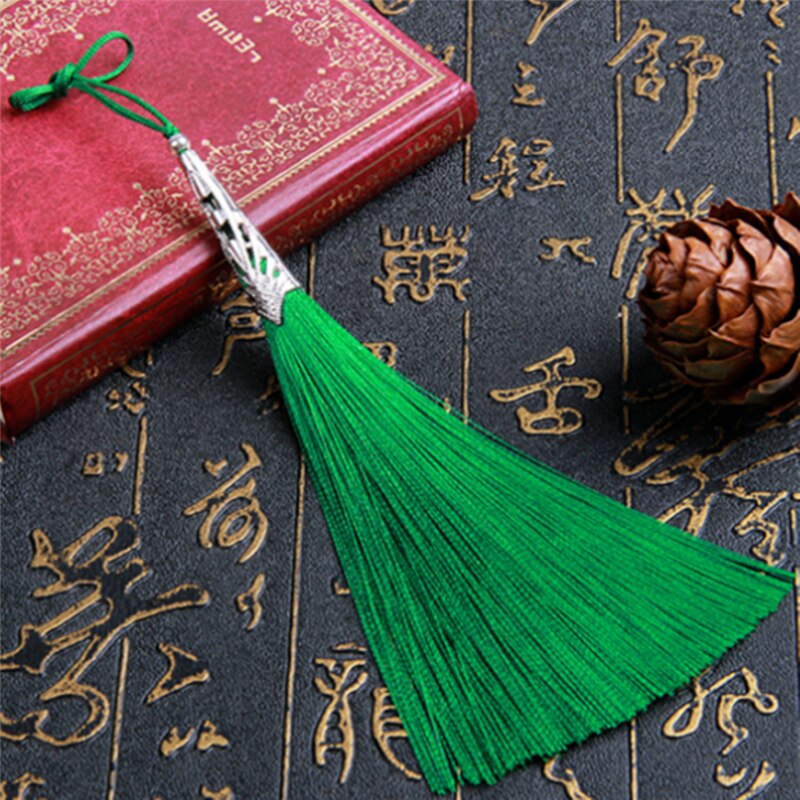 Tee itse 2 kpl sileä pystysuora pitkä tupsu riipus korvakorut korut tarvikkeet 13cm askartelu: Vihreä  -2 kpl