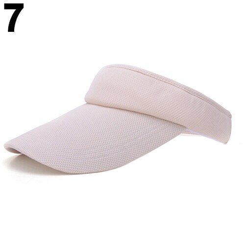 Verstelbare zonnehoed voor dames, effen sportpet met mesh klep, tennis- en golfstrandhoed: Khaki