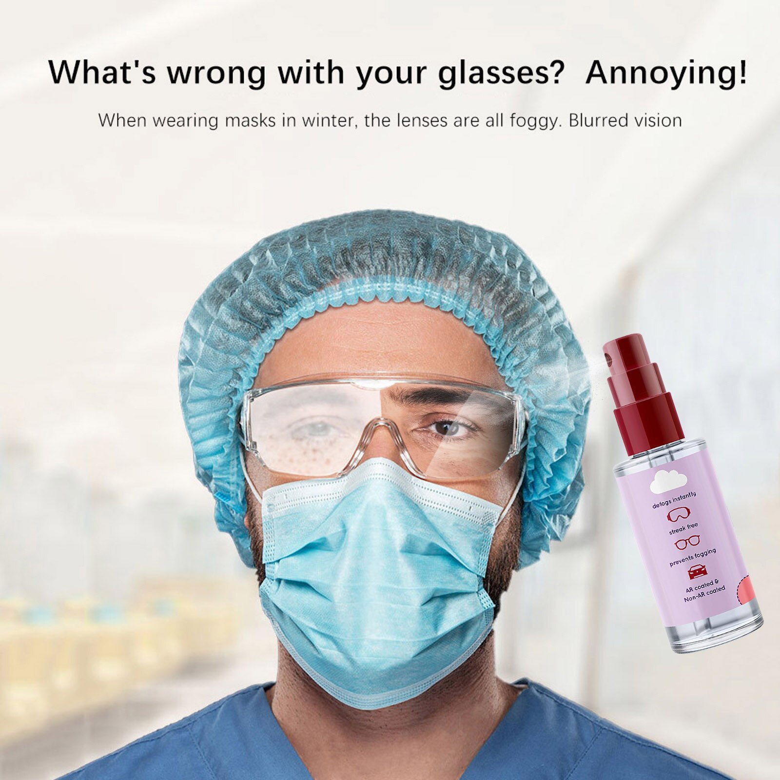 Anti-fog Fine Coating Spray Portable Goggles Mask Lens Car Glass Eye Glasses Window Prevent Fog Dustproof Outdoor Liquid Mist#Y2