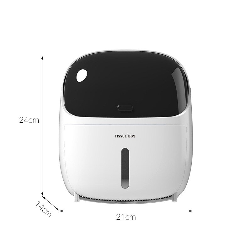 Toiletrolhouder Waterdichte Houder Voor Toiletpapier Badkamer Toiletpapier Opbergdoos Toiletrolhouder Robot Vorm: Black-white