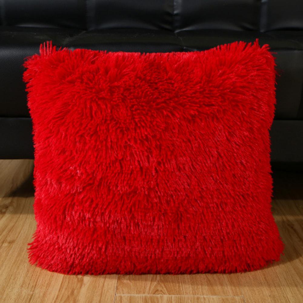 Coussin moelleux couverture douce taie d'oreiller jeter maison lit canapé voiture décoration fausse fourrure peluche housse de coussin canapé décor 43*43 cm