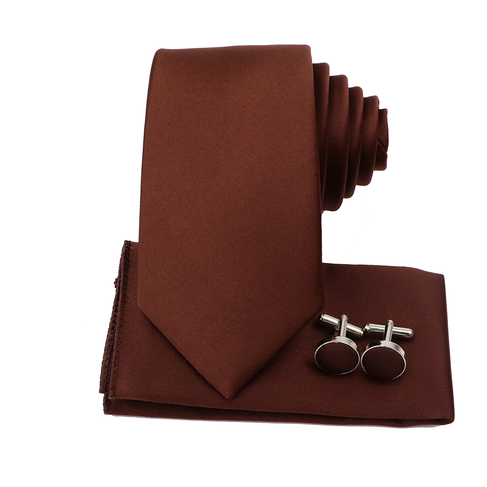 Heren Kleurrijke Polyester Stropdas Bowtie Cufflink Broche Set Salie Groene Roze Stropdassen Zakelijke Bruiloft Shirt Accessoires Cadeau: WHITE