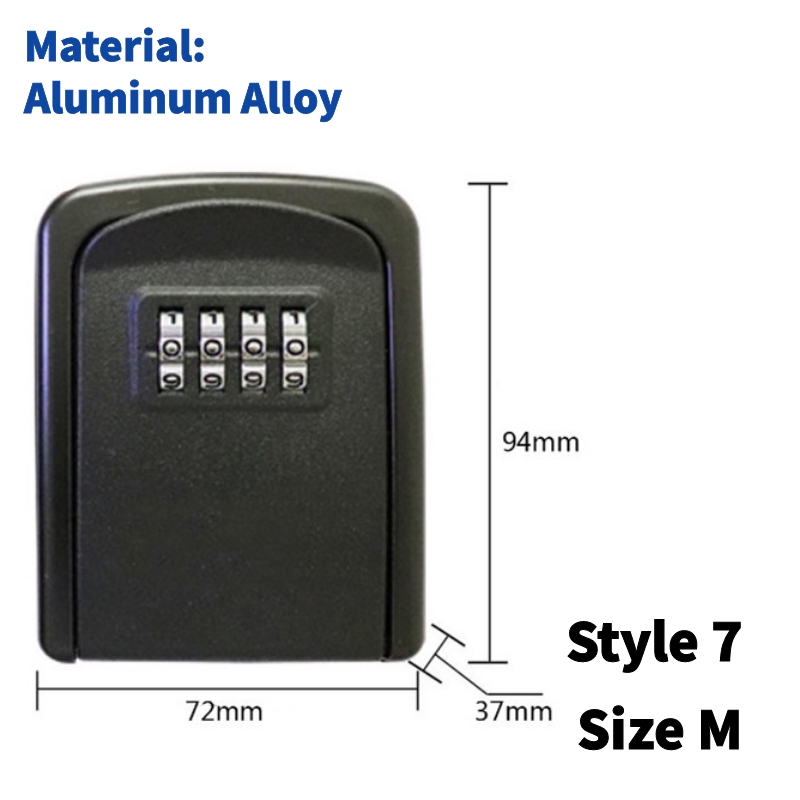 Wall Mounted Metal Alloy Key Lock Box Key Safe Box Weatherproof 4 Digit Combination Key Storage Security Lock Box Indoor Outdoor: Brown