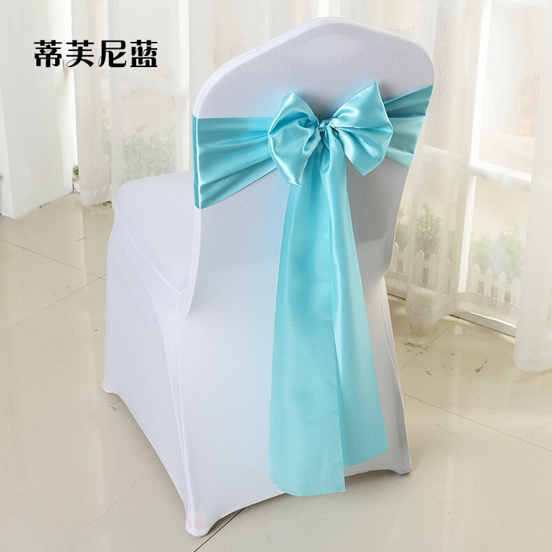Elegante Stuhl Schärpen Cadeiras Feier Licht Zeremonie Hotel Bogen Noeud Chaise Mariage Krawatten: Schleife Tiffany Blau