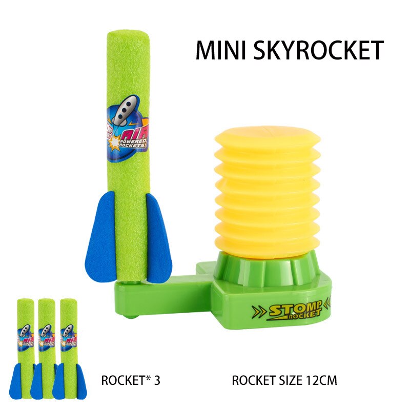 Children&#39;s Rocket Launcher Pneumatic Pedal Launch Rocket ToyOutdoor Flash Light Interactive Toy Birthday GiftChildren Sports Toy: Mini