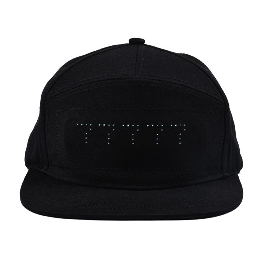 Sombrero de béisbol con pantalla Led para hombre, gorra de béisbol con pantalla Led, estilo Hip Hop, , desfile, Golf, pesca, , Año , # T1G: Black 