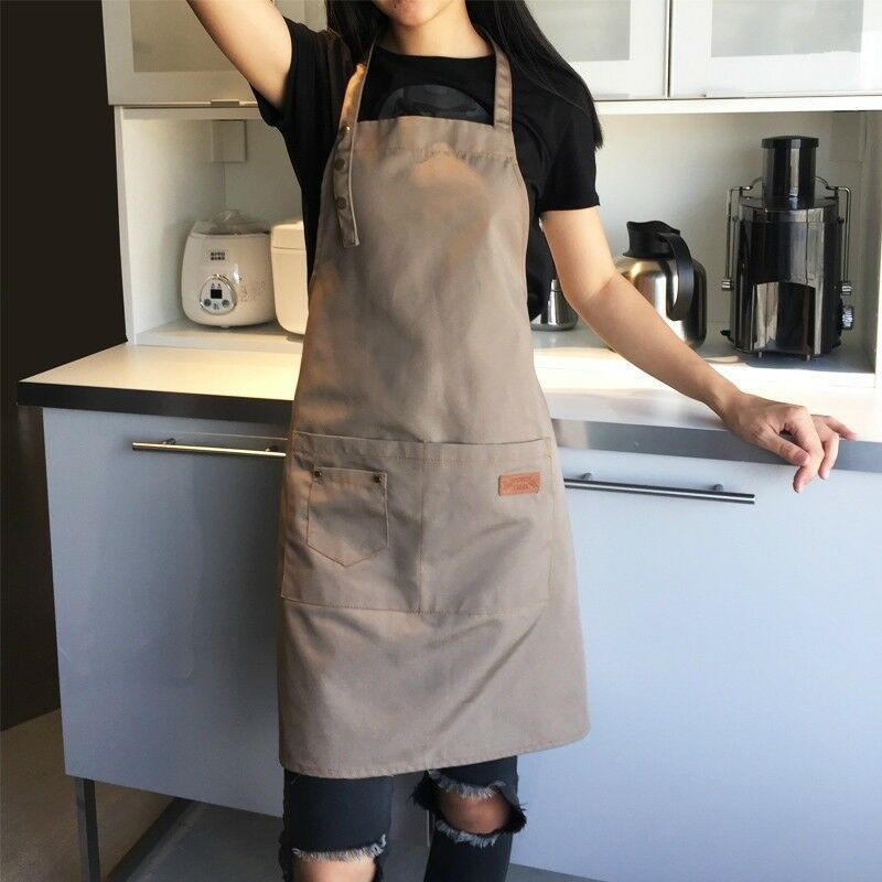 Wasserdichte Schürze Denim Leinwand Taschen Schürze Küche Kittel Metzger Handwerk Backen Köche Küche Kochen BBQ schlicht