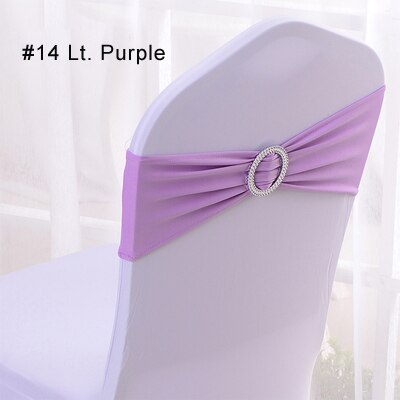 4 Pieces Wedding Spandex Chair Sashes Gold Pink Orange Yellow Chair Sash Bands Bow Wedding Party Birthday Chair Decoration: 14 Lt Purple