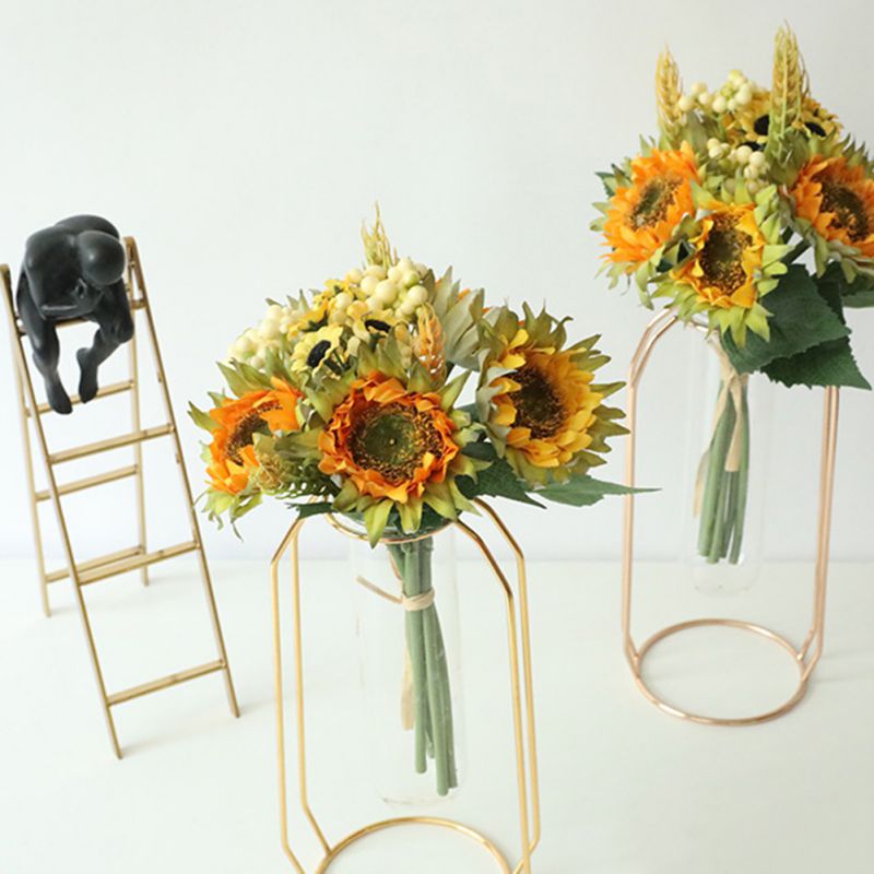 Artificial Sunflower Simulation Flower Bouquet Wedding Holding Flowers Home Garden Party Decorations
